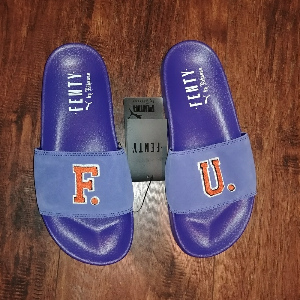 Blue fenty pumas slides